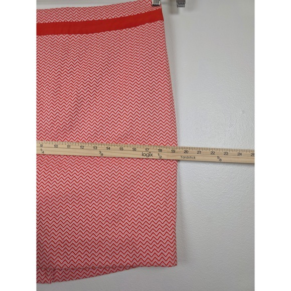 The Limited Mini Skirt Womens 12 Orange White Chevron Lined Career Office NWT - Picture 9 of 14